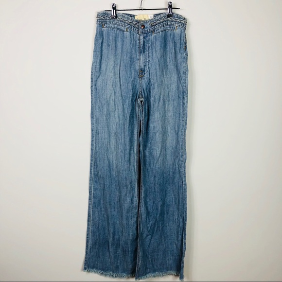 Free People Ola High Waist Braided Flares 27 - Picture 4 of 8